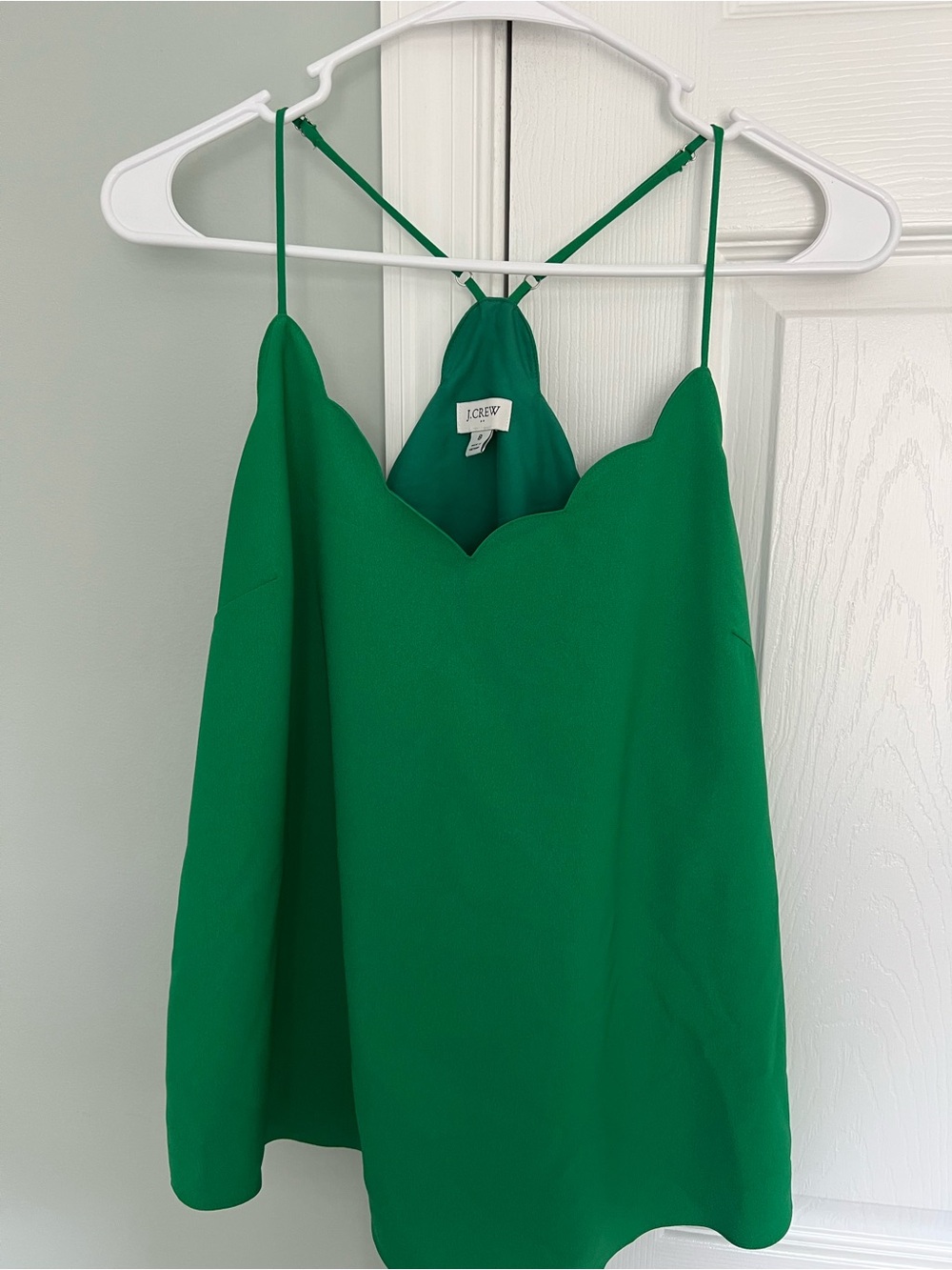 J. Crew Emerald Scallop-Edge Spaghetti Strap Camisole